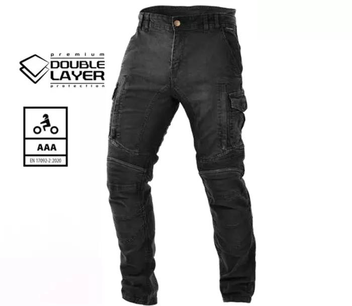 Pánské kalhoty na moto Trilobite Acid Scrambler doublelayer AAA black