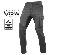 Pánské džíny na moto Trilobite Acid Scrambler doublelayer AAA grey