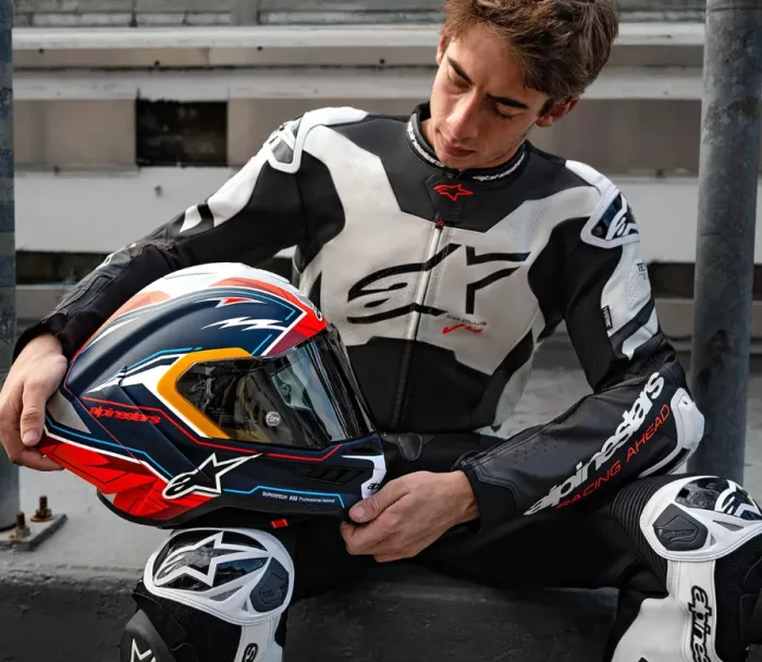 Helma na moto 2025 Alpinestars Supertech R10 Pedro Acosta Le blue/red/white matt