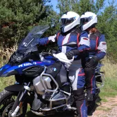 Dámské kalhoty na moto XRC Winkle 2.0 WTP adventure grey/black/blue