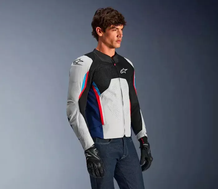 Bunda na moto 2026 Alpinestars AST V3 Air silver/deep blue/bright red
