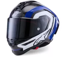 Závodní helma 2026 Alpinestars Supertech R10 Arius black/white/blue glossy