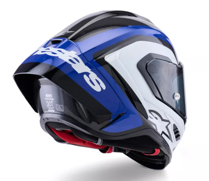 Závodní helma 2026 Alpinestars Supertech R10 Arius black/white/blue glossy
