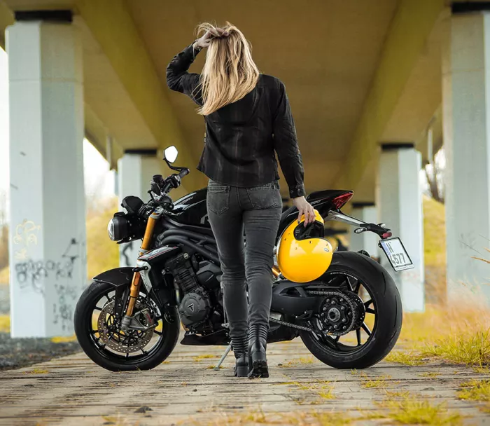 Dámské moto kalhoty Trilobite Bella ladies grey jeggins