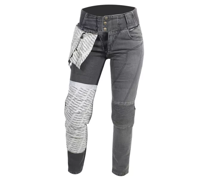 Dámské moto kalhoty Trilobite Bella ladies grey jeggins