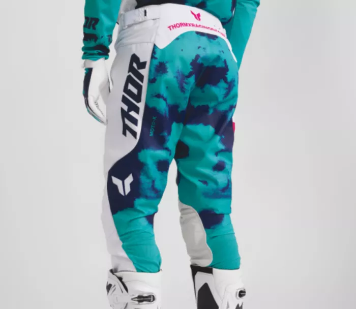 Motokrosové kalhoty Thor Launchmode Bleach white/aqua