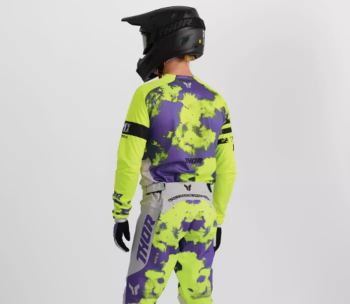 Pánský motokrosový dres Thor Launchmode Bleach gray/acid