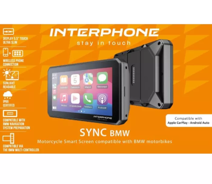 Interphone displej BMW - Apple CarPlay a Android Auto pro motocykly