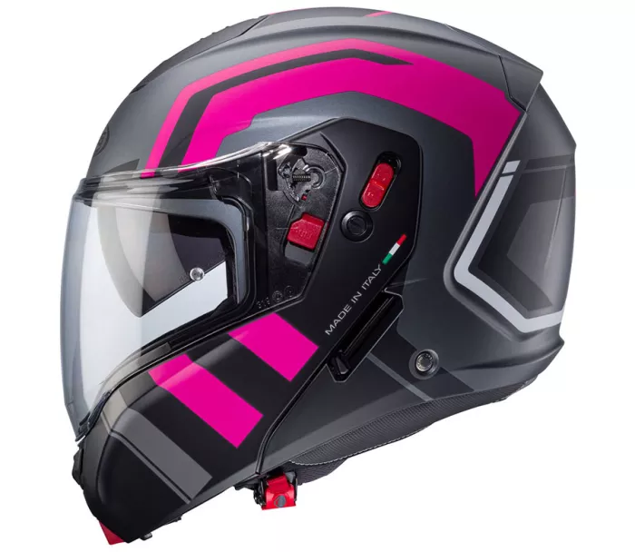 Helma na moto Caberg Horus X Road matt gun metal/black/fuchsia