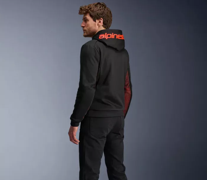 Pánská mikina na moto 2025 Alpinestars Chrome Air sport black/fluo red