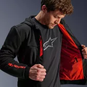 Pánská mikina na moto 2025 Alpinestars Chrome Air sport black/fluo red