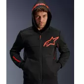Pánská mikina na moto 2025 Alpinestars Chrome Air sport black/fluo red