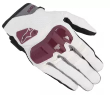 Dámské rukavice na moto 2025 Alpinestars Chrome off white/burgundy