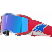 Brýle na motokros 2025 Alpinestars Vision 5 Corp red/white/blue/mirror blue