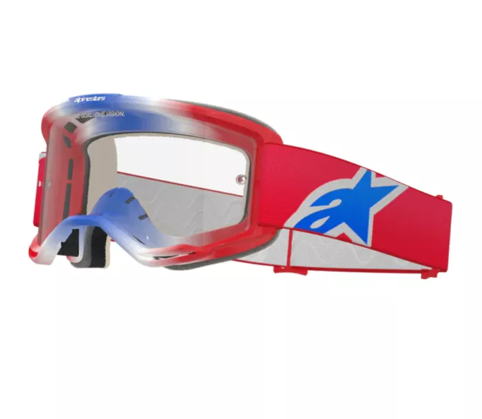 Brýle na moto 2025 Alpinestars Vision 5 Corp red/white/blue/clear