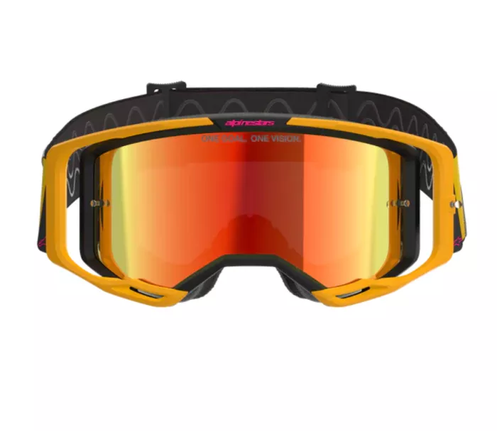 Motokrosové brýle 2025 Alpinestars Vision 8 Corp orange yellow pink/mirror gold