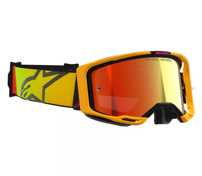Motokrosové brýle 2025 Alpinestars Vision 8 Corp orange yellow pink/mirror gold