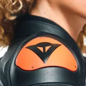 Dámská bunda na moto Dainese RACING 4 BLACK/FLUO-RED