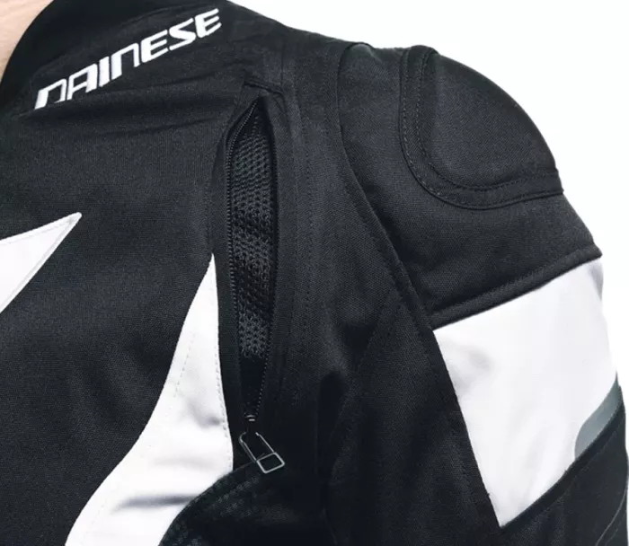 Dámská bunda na moto Dainese AVRO 5 TEX BLACK/WHITE