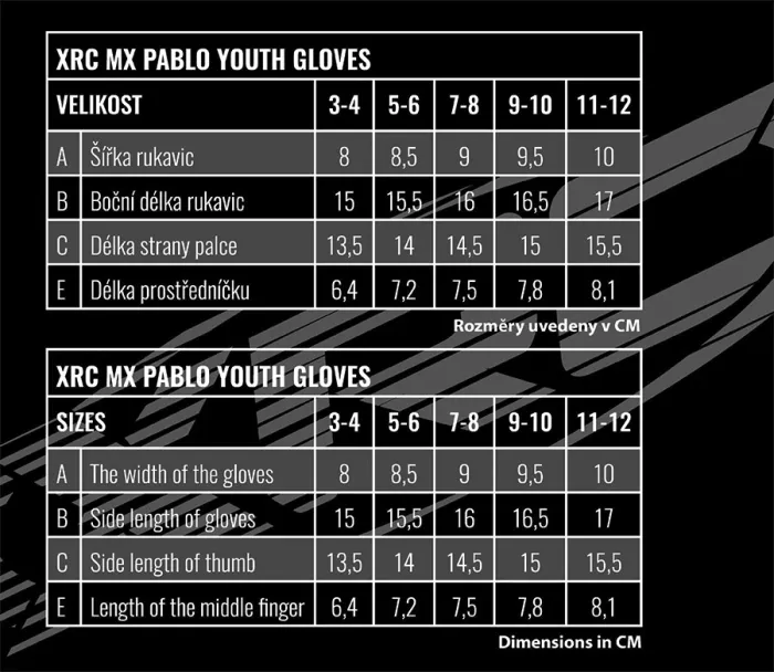 Dětské MX rukavice XRC MX Pablo Youth gloves fluo/grey