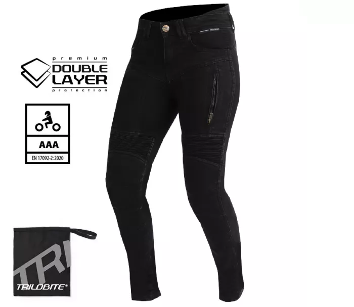 Dámské kalhoty Trilobite Parado doublelayer AAA skinny fit black level 2