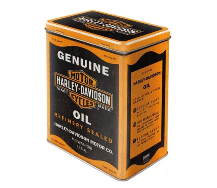 Plechová dóza L Harley Davidson - Genuine oil