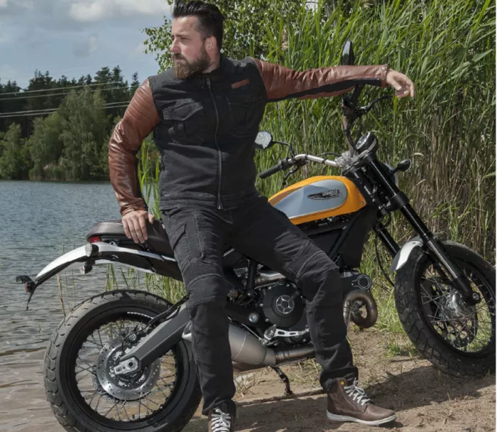 Kevlarové džíny na motocykl Trilobite Acid Scrambler men black