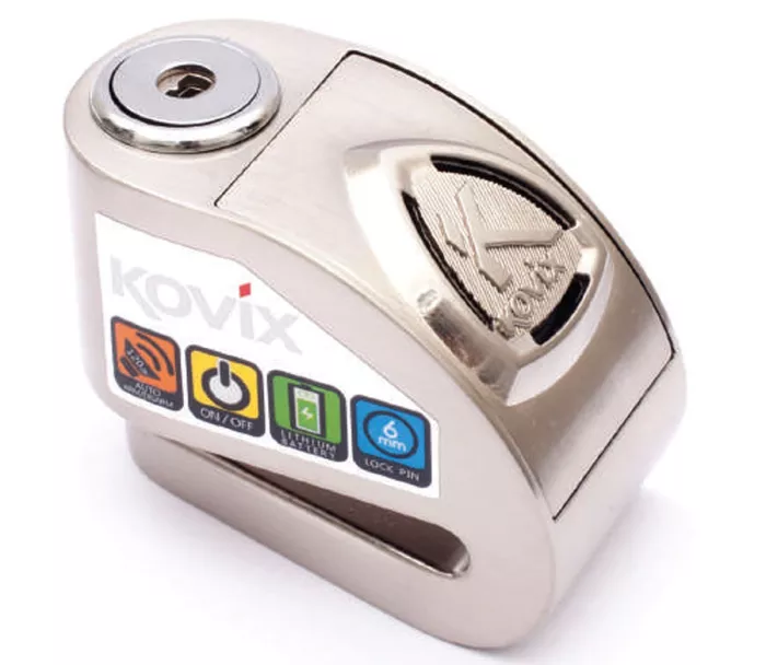 Kotoučový zámek na moto Kovix KD6-SS stříbrný