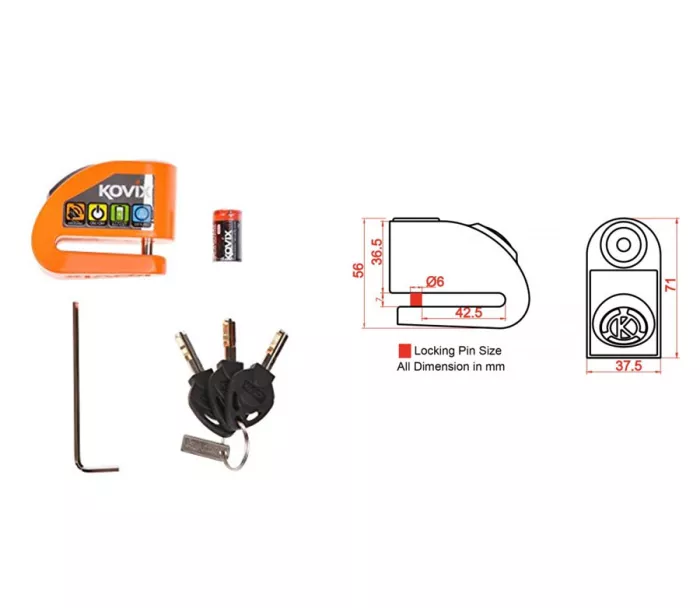 Kotoučový zámek na moto Kovix KD6-FO