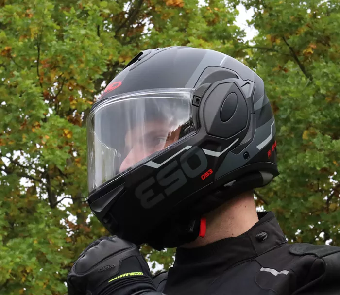 Překlápěcí helma XRC Eso black/grey/red