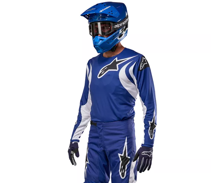 Motokrosový dres 2024 Alpinestars Fluid Lucent blue ray/white