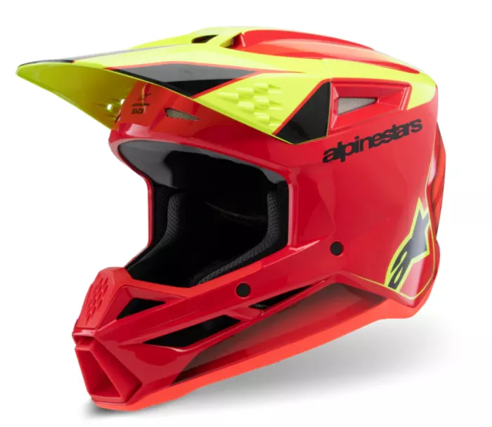 Helma na motokros 2026 Alpinestars SM3 Youth Fray red/yellow/black glossy