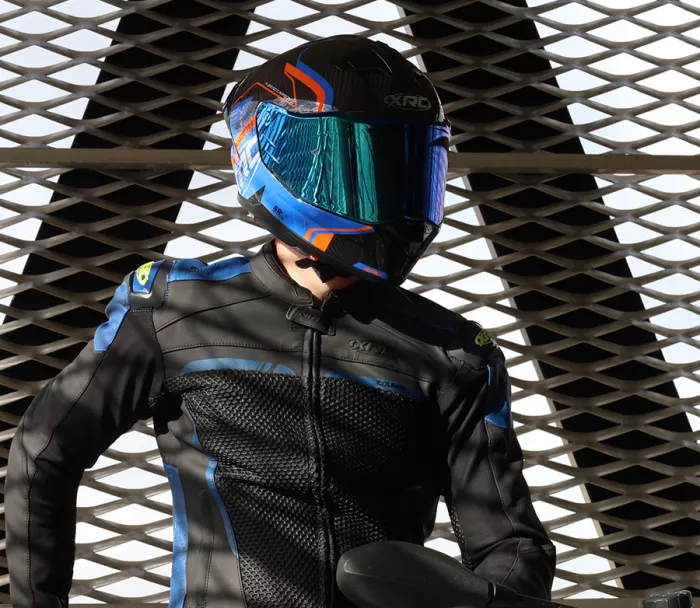 Helma na motocykl XRC Fureso Carbon blue/orange