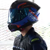 Helma na motocykl XRC Fureso Carbon blue/orange