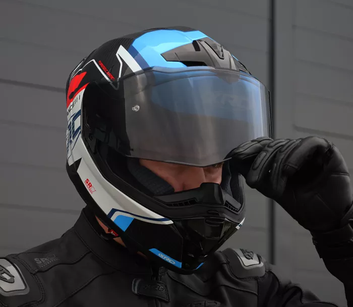 Helma na moto XRC Fureso Carbon blue/red/wht