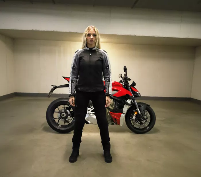 Dámská bunda na moto XRC Haderg AIR 2.0 fluo/grey