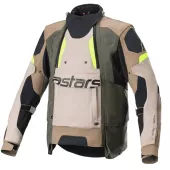 Pánská bunda 2025 Alpinestars Halo Drystar khaki/sand/yellow fluo