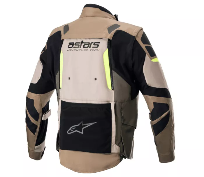 Pánská bunda 2025 Alpinestars Halo Drystar khaki/sand/yellow fluo