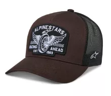 Kšiltovka 2025 Alpinestars Heritage patch Trucker brown/black