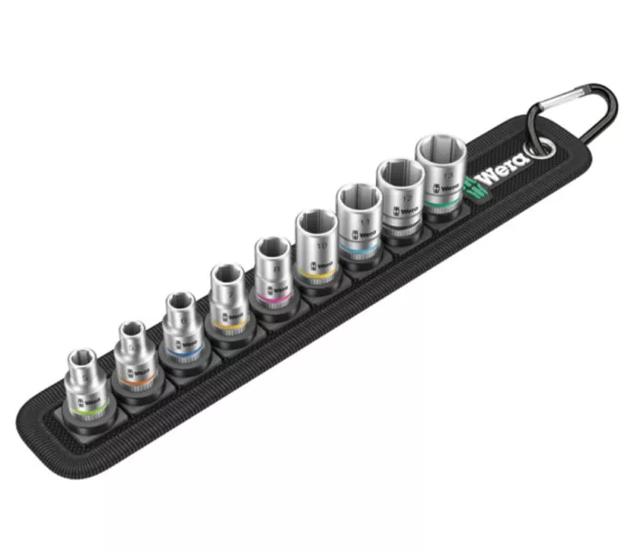 WERA Socket belt with 1/4" drive hex sockets - Metric