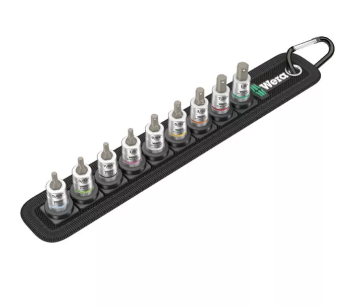 WERA Socket belt with 1/4" drive hex socket bits - US sizes