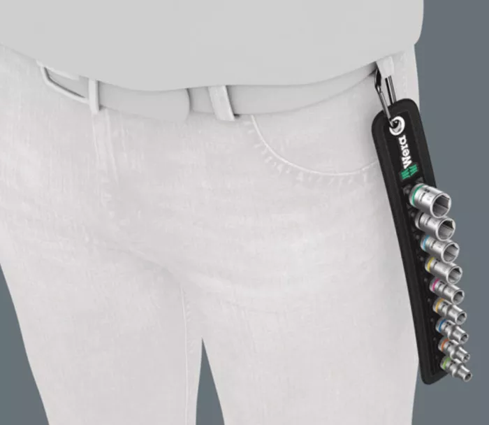 WERA Socket belt with 1/4" drive hex sockets - Metric