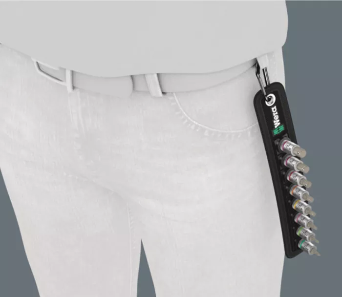 WERA Socket belt with 1/4" drive hex socket bits - US sizes