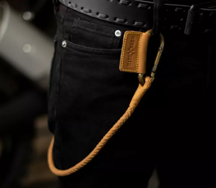 Trip Machine Braided key chain tan