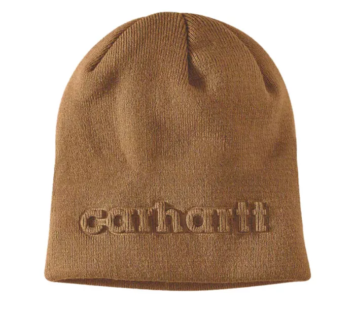 CARHARTT Knit Embossed beanie carhartt® brown