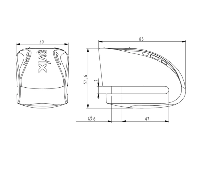 Kotoučový zámek na moto s alarmem Kovix KNX6-BM