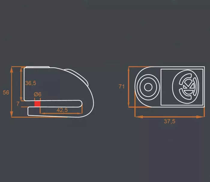 Kotoučový zámek na moto Kovix KD6-FG zelený