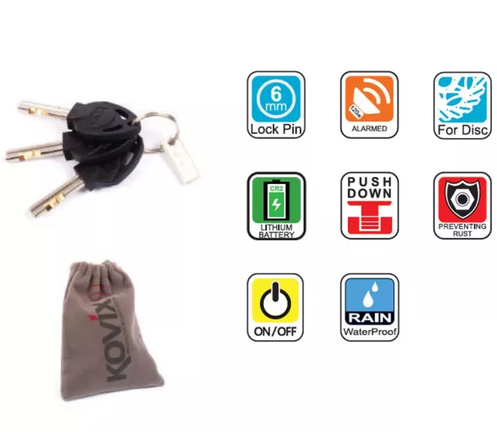 Kotoučový zámek na moto Kovix KD6-FG zelený