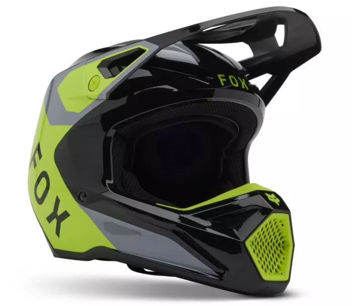 Motokrosová helma Fox V1 Lean Helmet Grey/Yellow