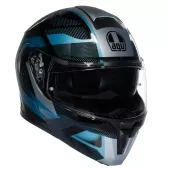 Výklopná helma AGV E2206 STREETMODULAR LEDRO MATT BLACK/POWDER BLUE